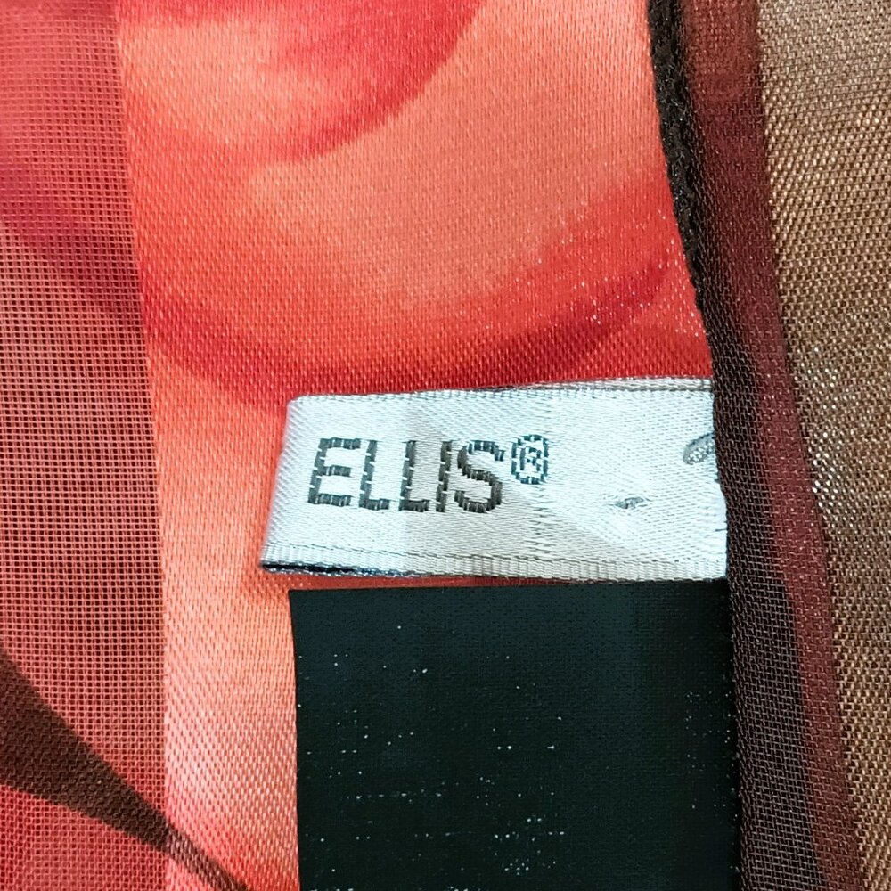 Perry Ellis Square Floral Scarf 40" x 40" Women's Orange & Brown Silky Feel - Picture 10 of 10